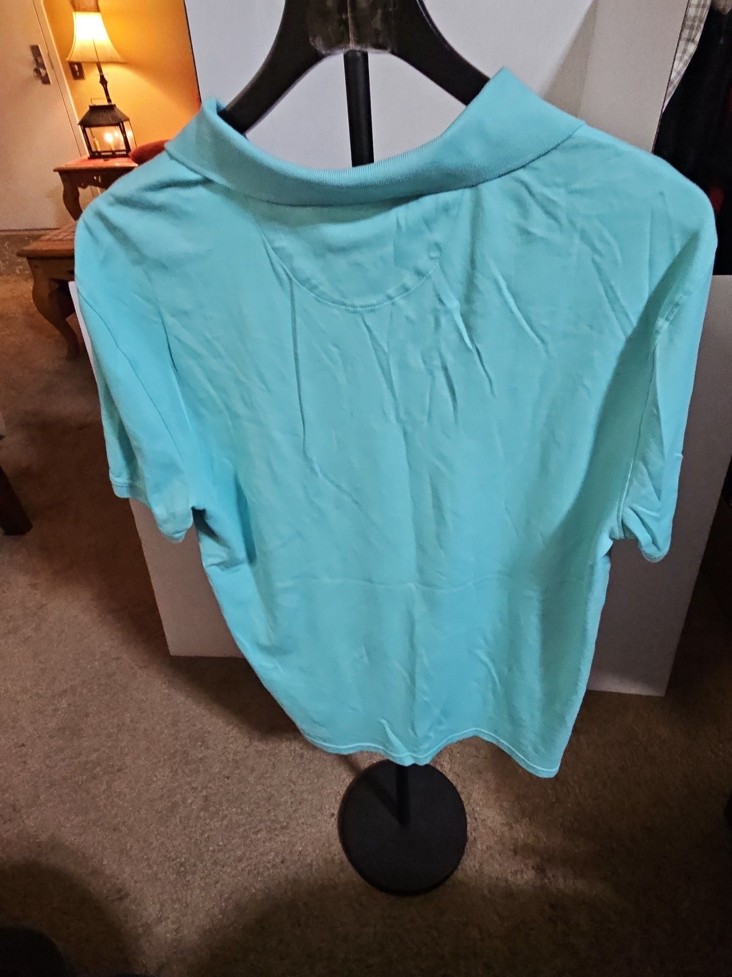 Calvin Klein Liquid Touch Polo Shirt Size L Turquoise Blue 5