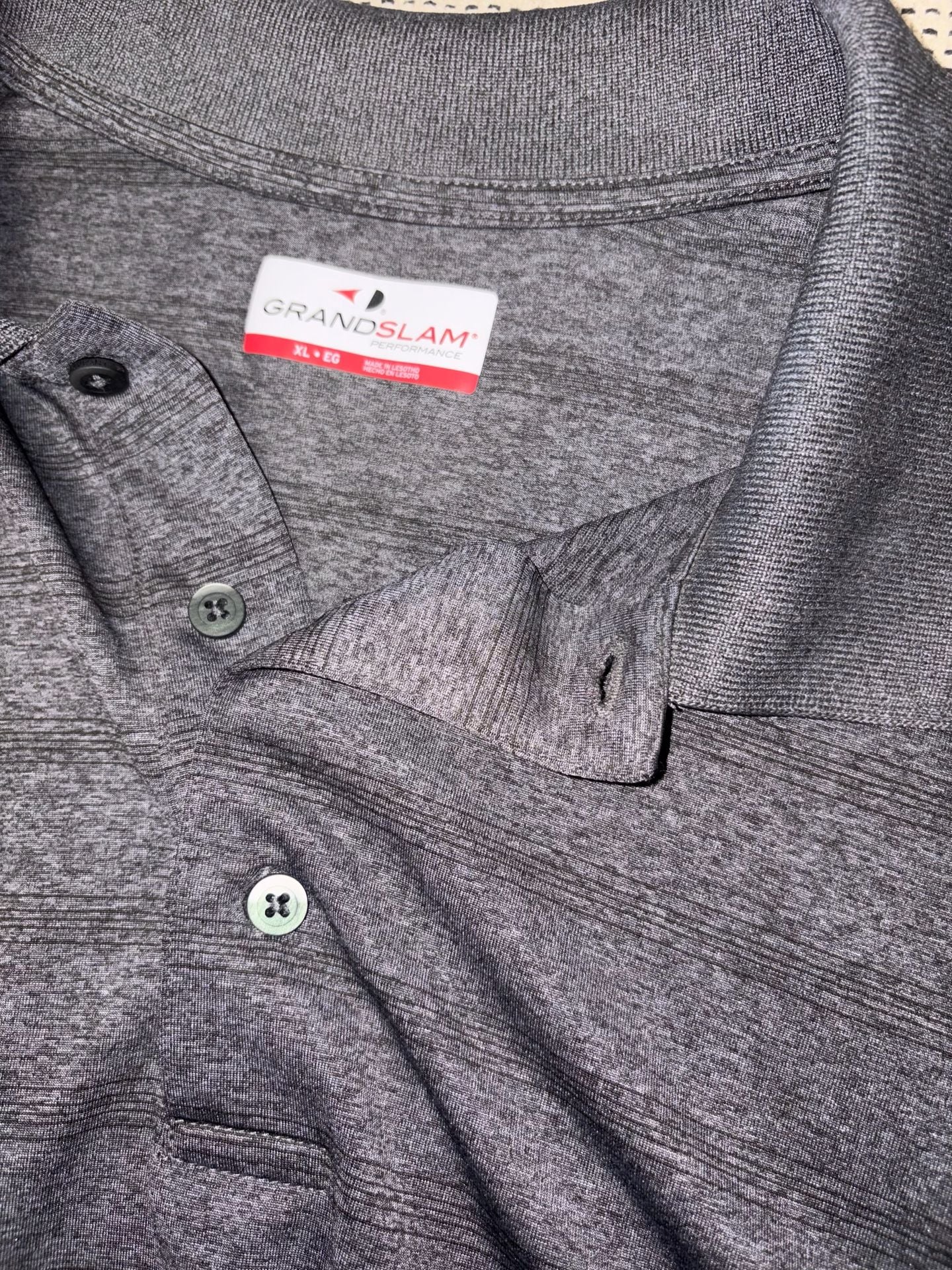 Grand Slam Performance Golf Polo Shirt Size XL Gray Striped 9