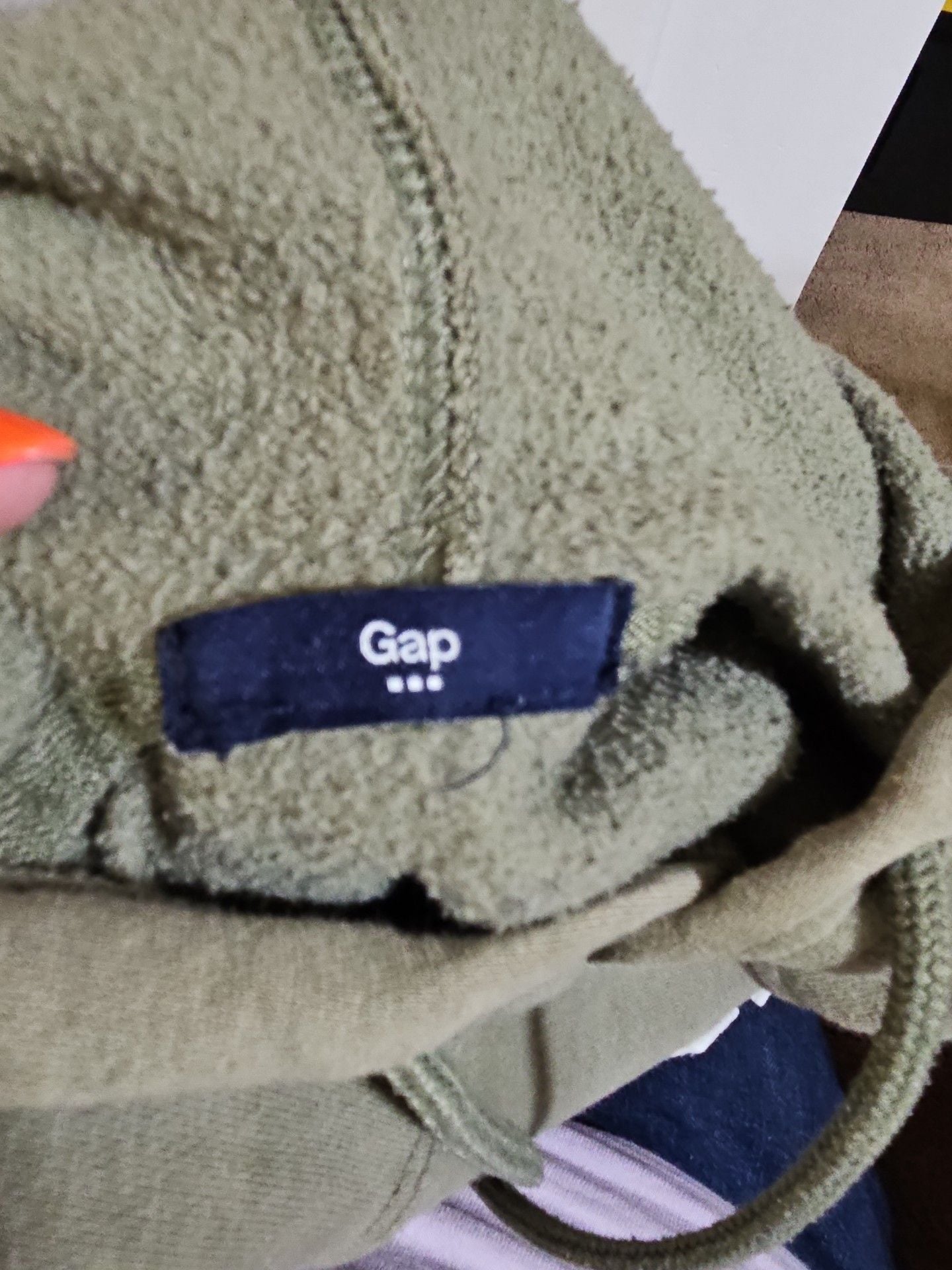 Gap Logo Hoodie Olive Green Sweatshirt 4