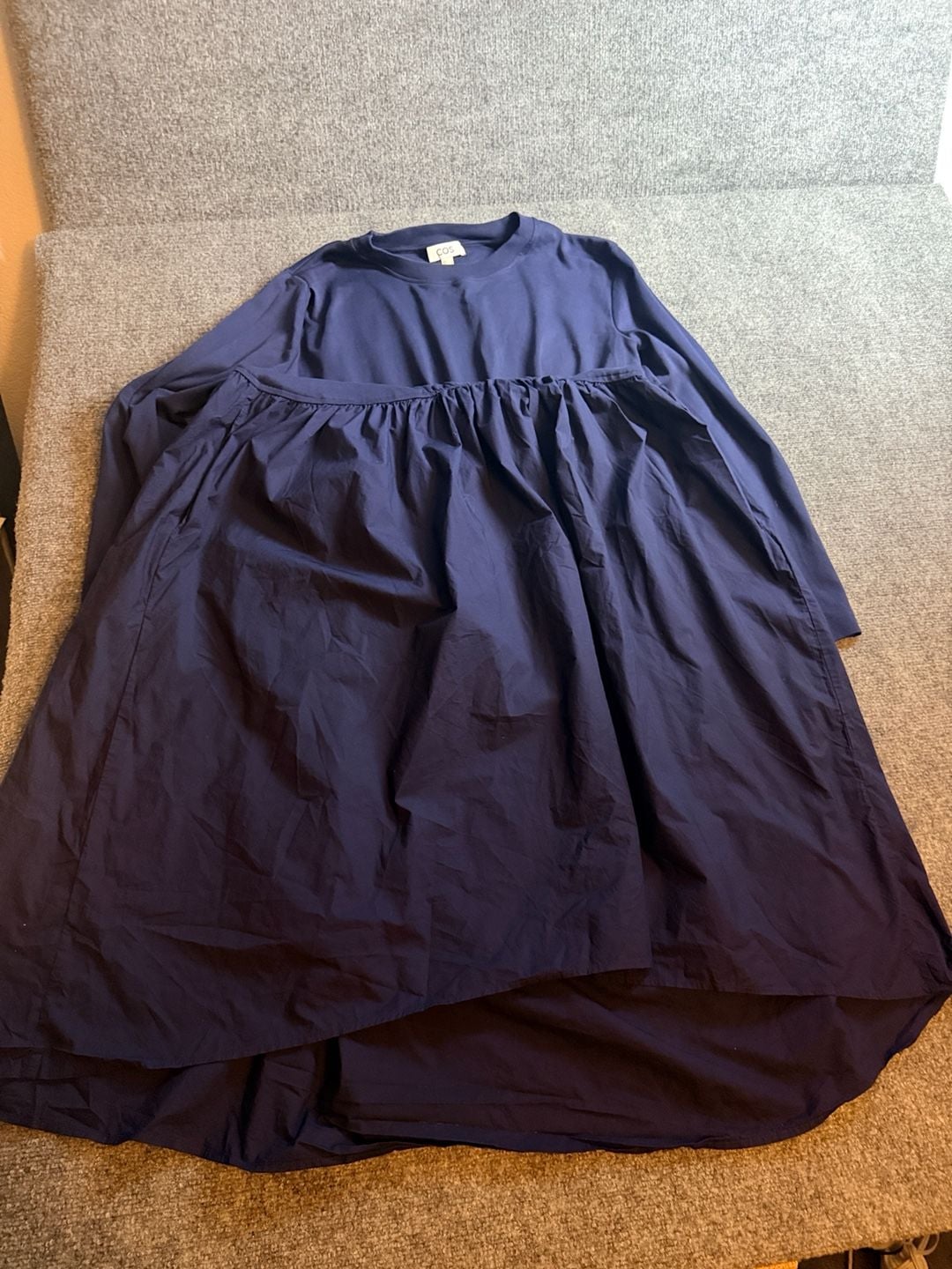 COS ASYMMETRIC GATHERED-WAIST MIDI DRESS SIZE SMALL BLACK NWT ..., 6