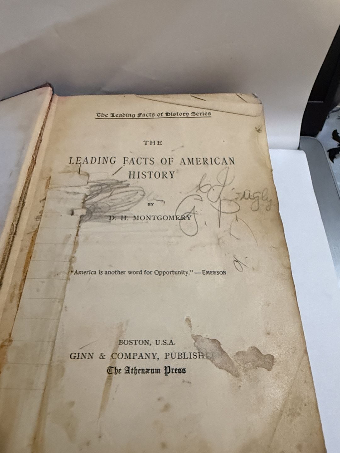 Ginn And Company The Leading Facts of American History Book what I found inside ASIS 7