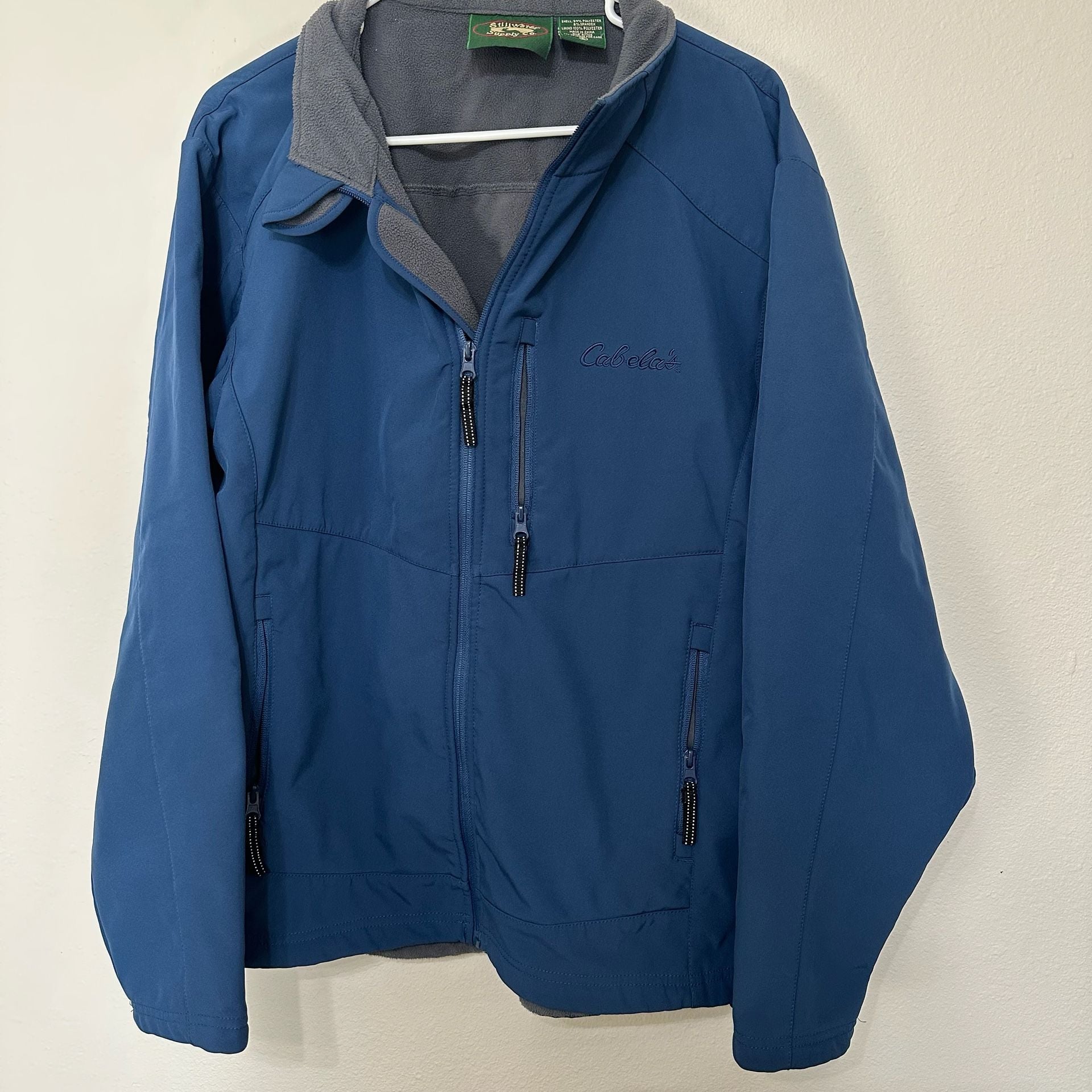 Cabela’s Stillwater Supply Co. Blue Fleece Lined Softshell Jacket Men’s Large 2