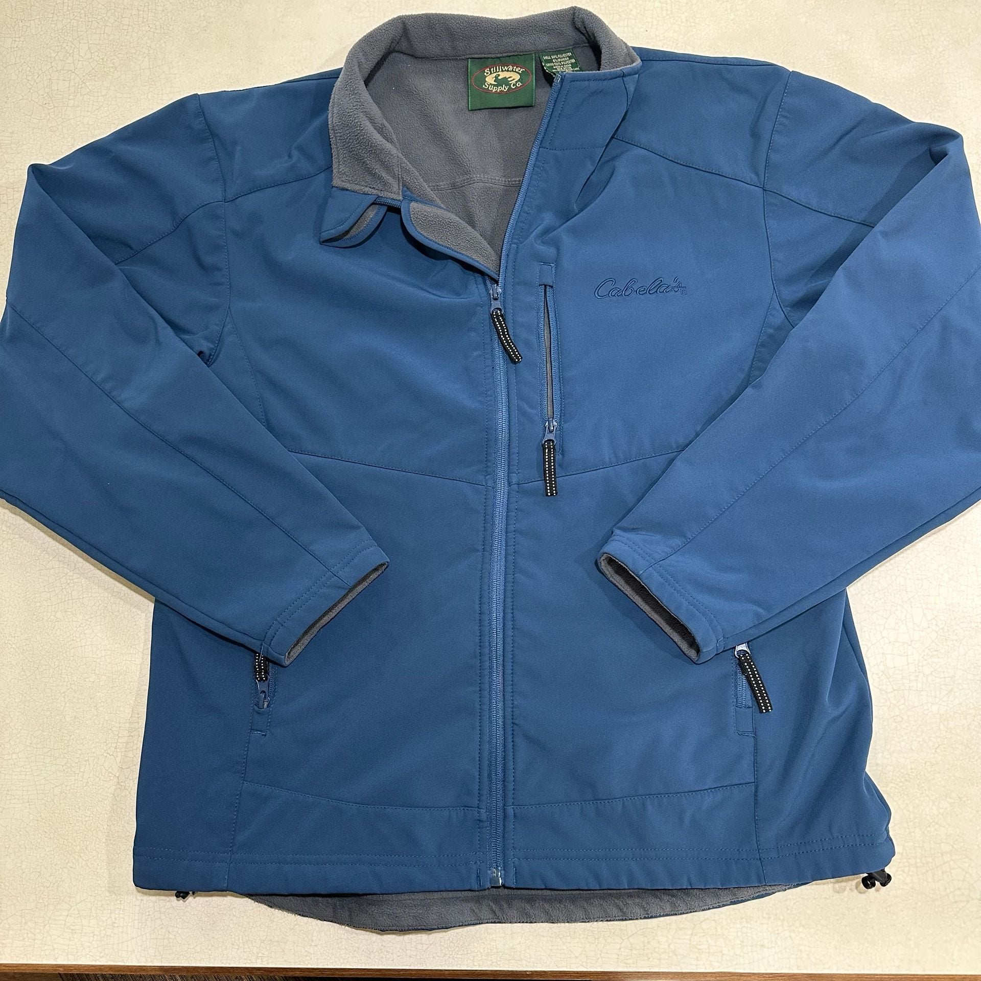 Cabela’s Stillwater Supply Co. Blue Fleece Lined Softshell Jacket Men’s Large 6