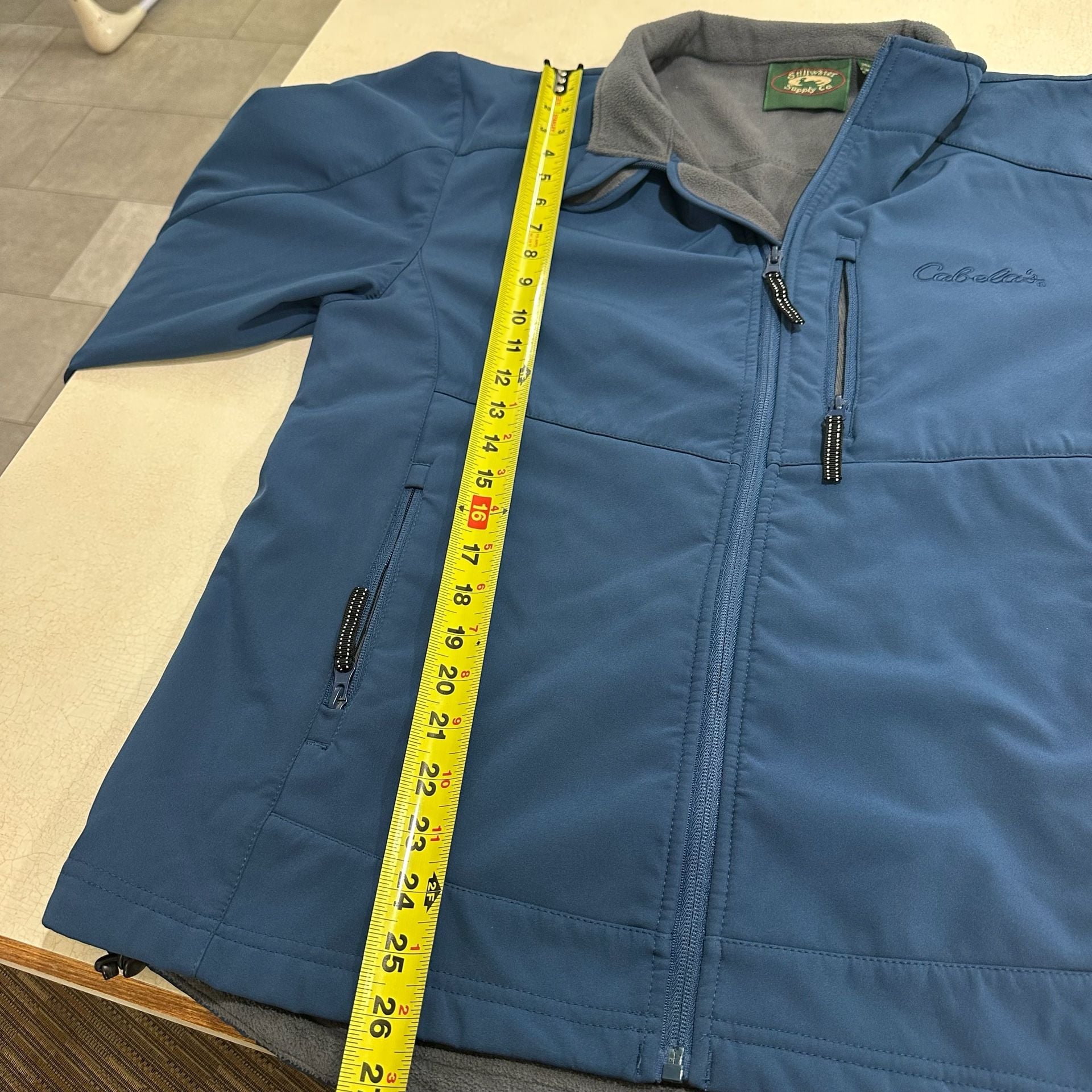Cabela’s Stillwater Supply Co. Blue Fleece Lined Softshell Jacket Men’s Large 8