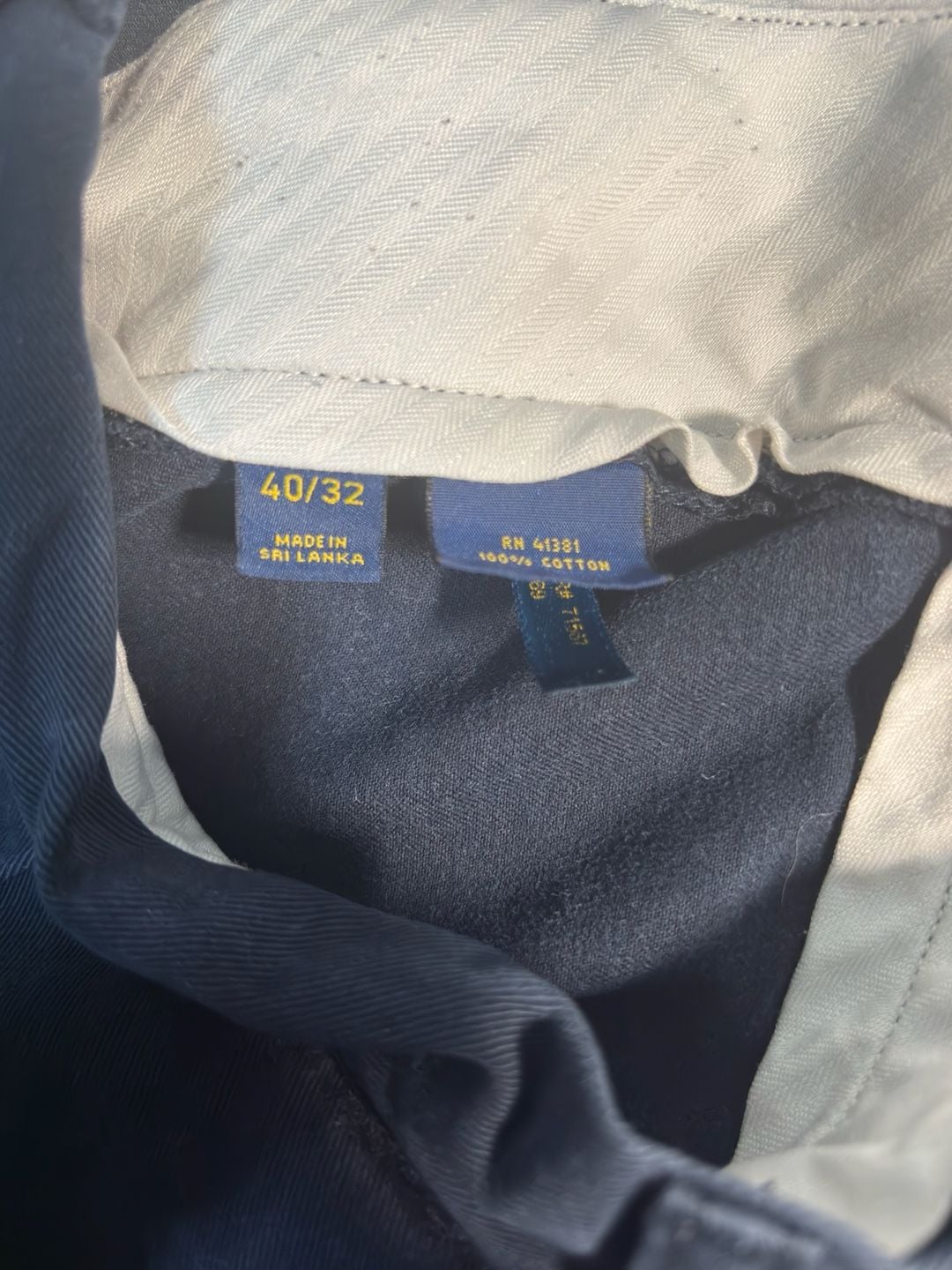 Polo Ralph Lauren Pleated Chinos Size 40x32 Navy Blue Cotton Pants 5