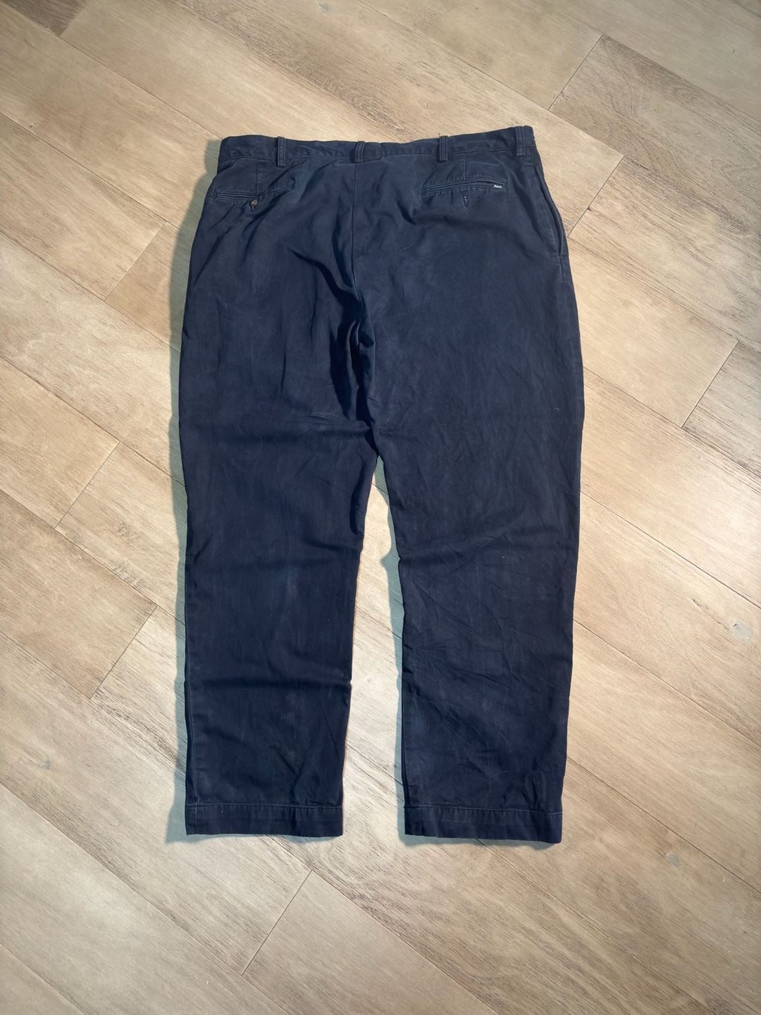 Polo Ralph Lauren Pleated Chinos Size 40x32 Navy Blue Cotton Pants 7