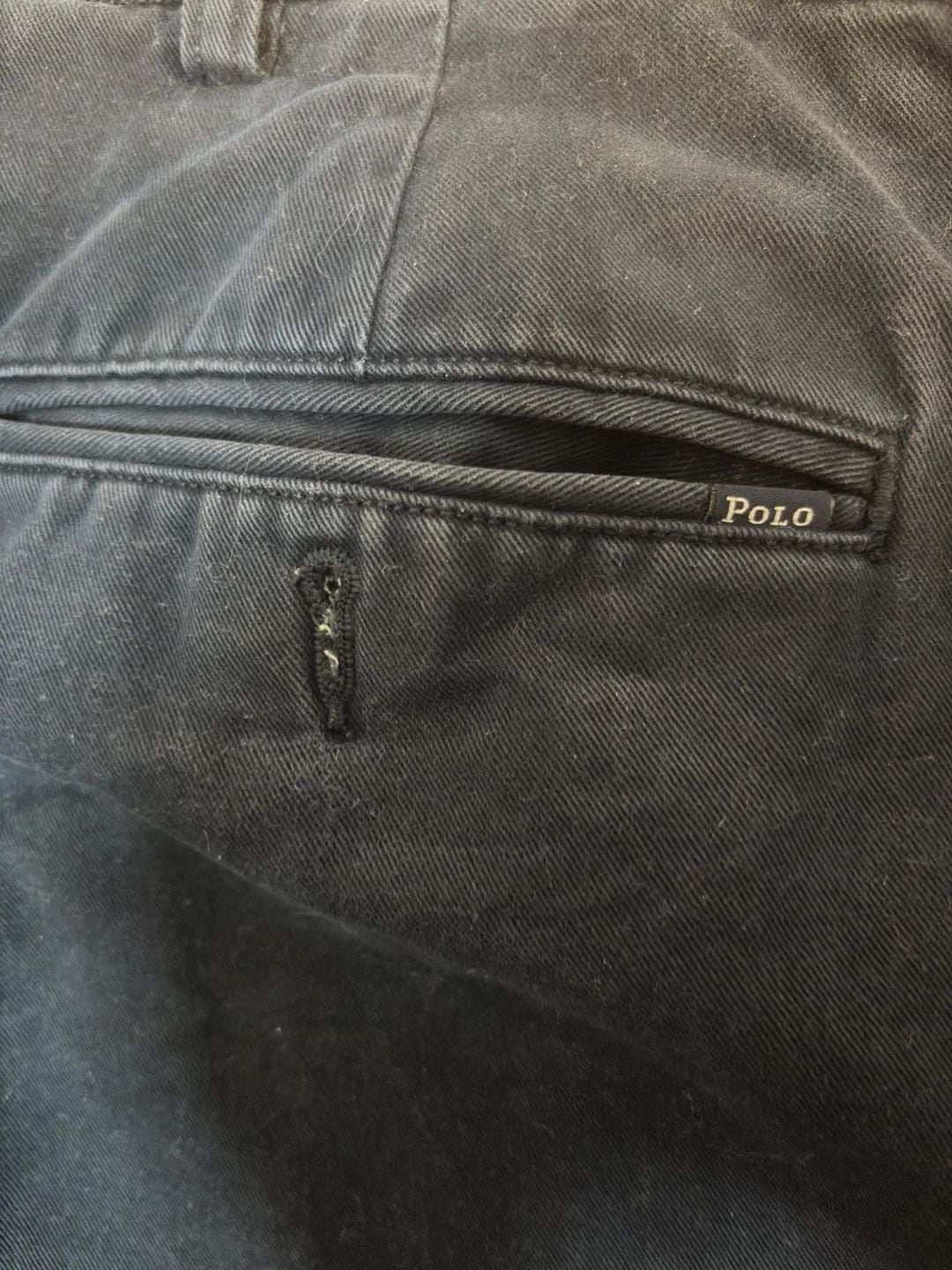 Polo Ralph Lauren Pleated Chinos Size 40x32 Navy Blue Cotton Pants 9