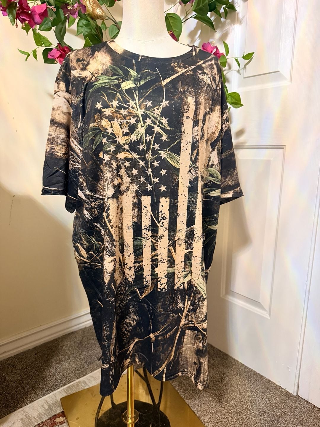 Camo American Flag Graphic T-Shirt 2