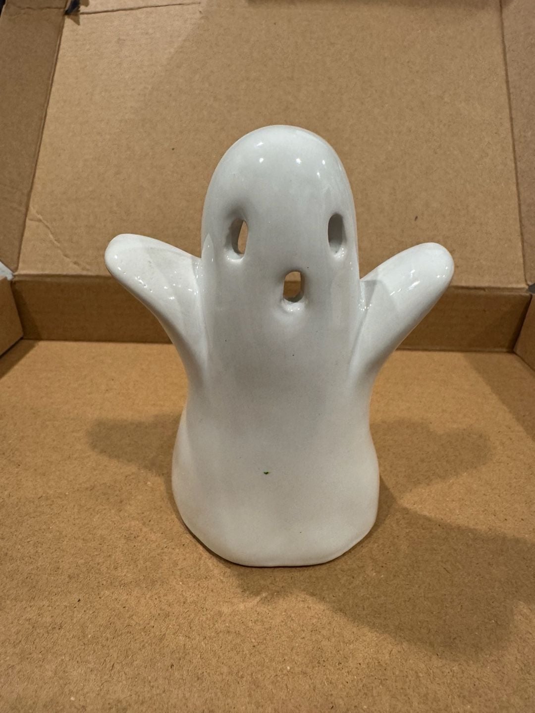 Ceramic Ghost Figurine Tea Light Holder 1