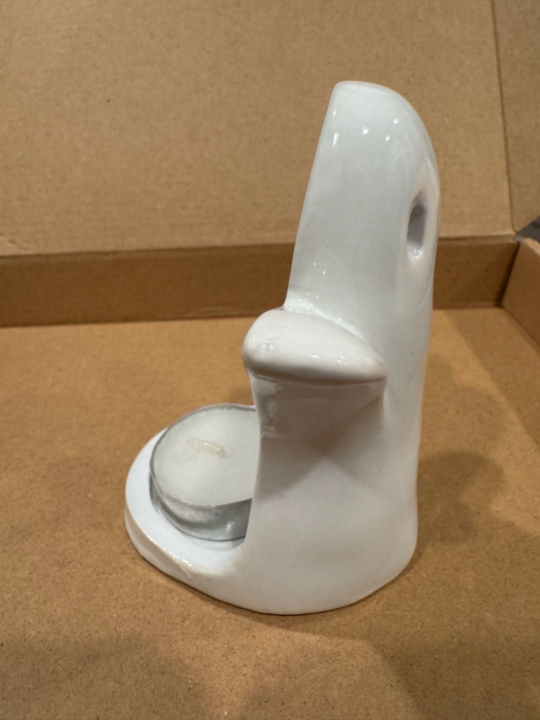 Ceramic Ghost Figurine Tea Light Holder 2
