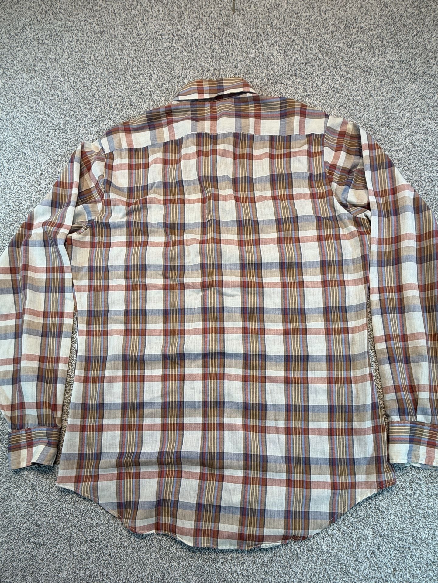Career Club Vintage Plaid Long Sleeve Button Down Men’s Shirt Size L 161/2 Tall 7