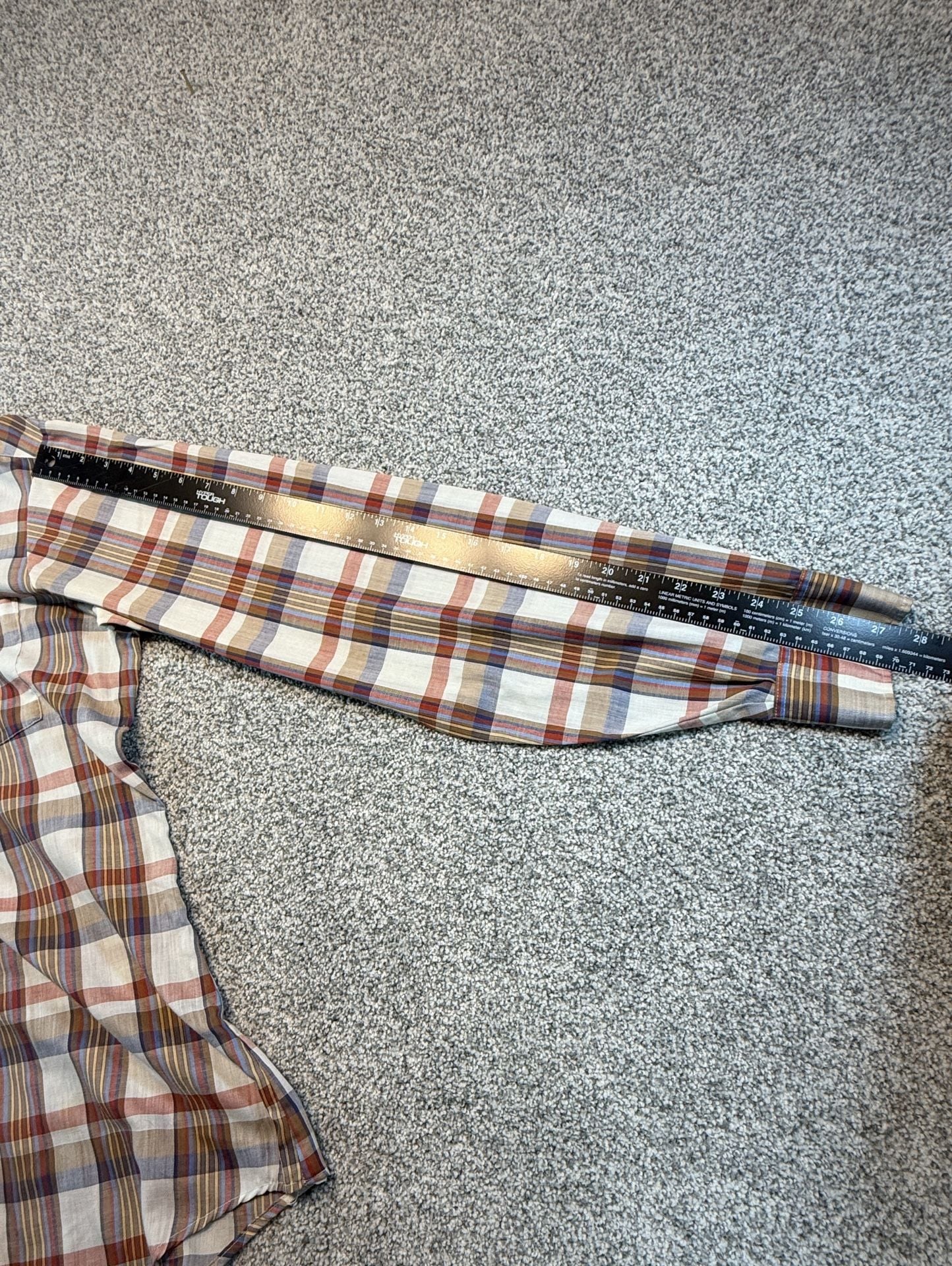 Career Club Vintage Plaid Long Sleeve Button Down Men’s Shirt Size L 161/2 Tall 6
