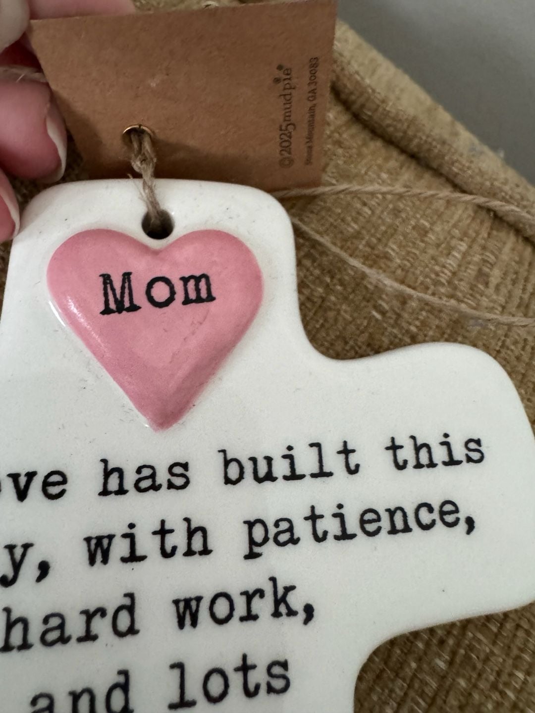 Small Mud Pie Ceramic Mom Cross Wall Hanging 2