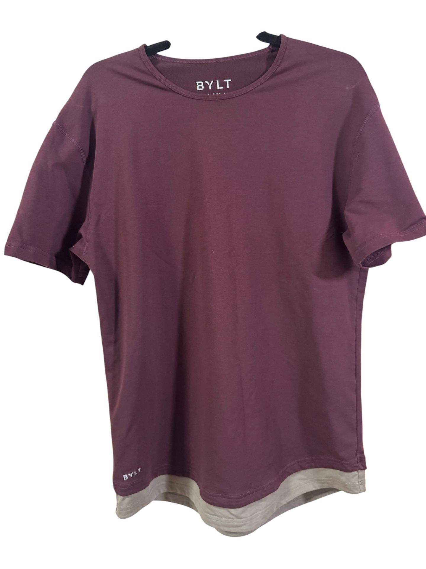 Bylt Drop Cut S/S Lux T-Shirt Size L Burgundy Short Sleeve 2