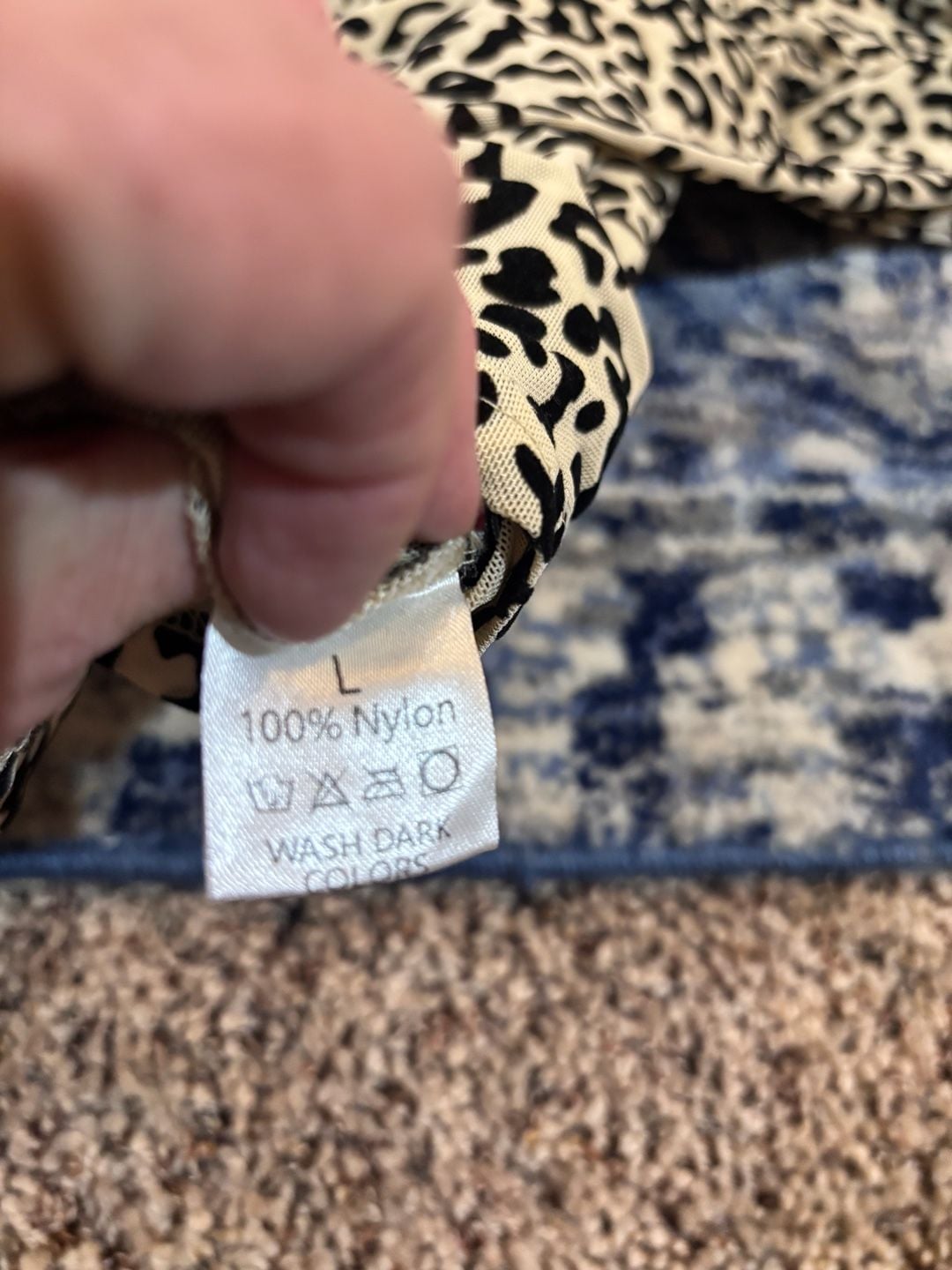Leopard Print Mesh Long Sleeve Top Size L 3