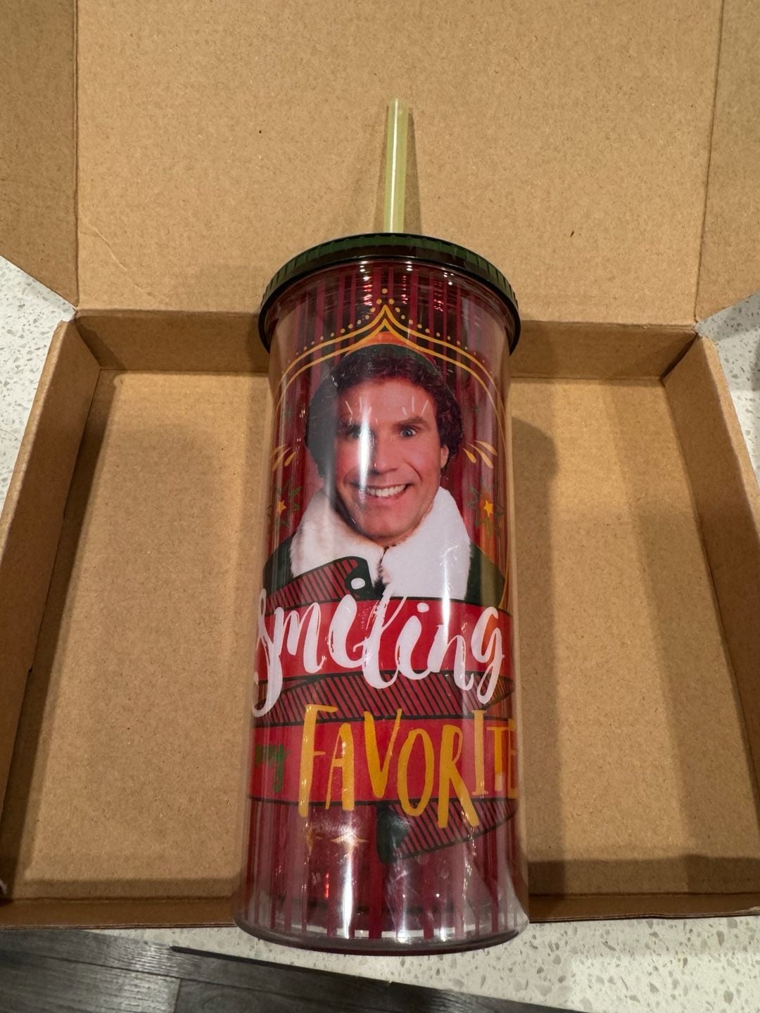 Elf Movie Buddy The Elf Tumbler Cup with Lid and Straw 1