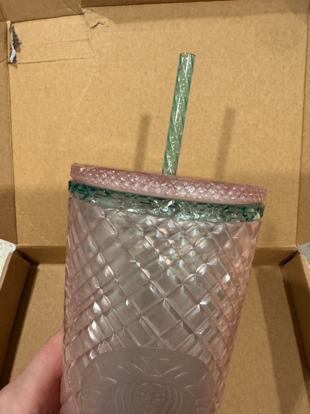 Starbucks Jeweled Pearl Pink and Jade Green Venti Tumbler 3