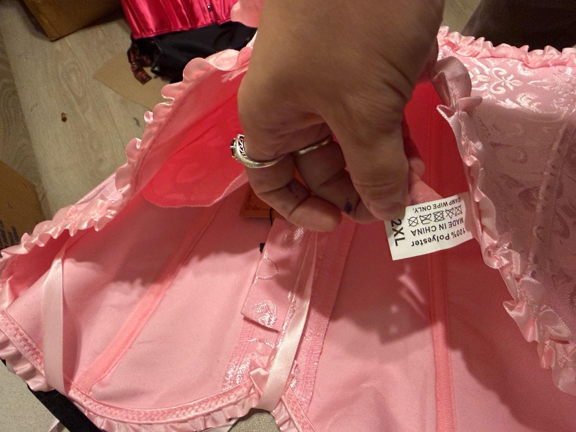 Pink Brocade Corset Size 2XL 8