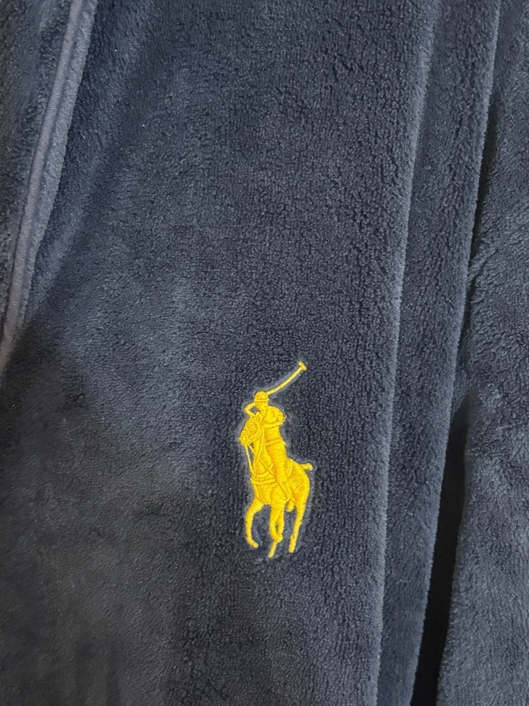 Polo Ralph Lauren Robe Size L/XL Navy Blue Fleece 4
