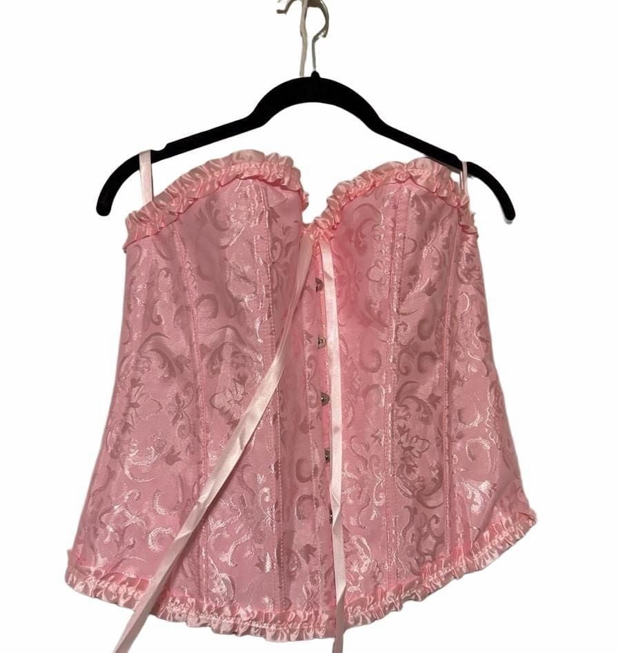 Pink Brocade Corset Size 2XL 3
