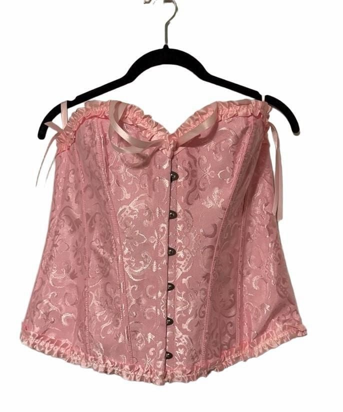 Pink Brocade Corset Size 2XL 4