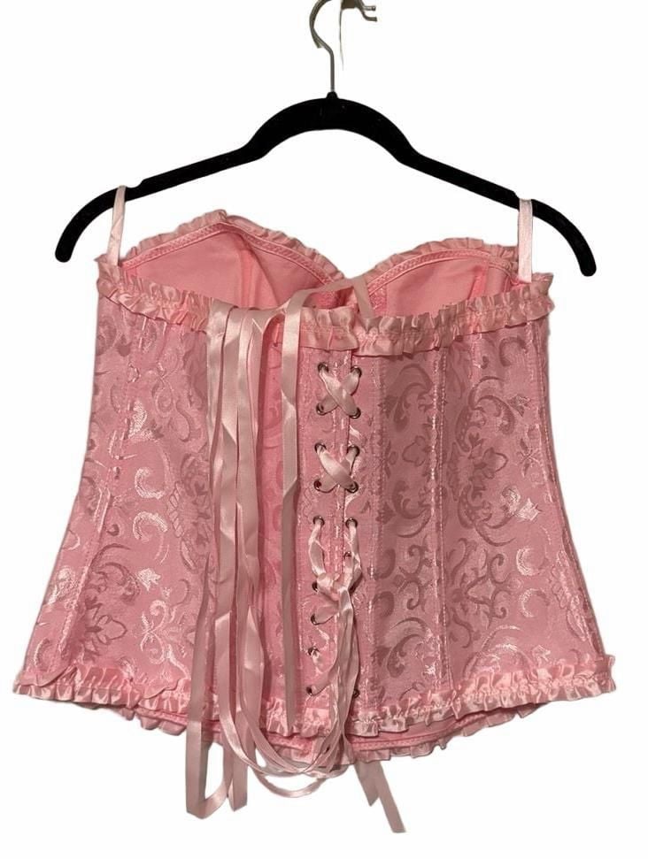 Pink Brocade Corset Size 2XL 6