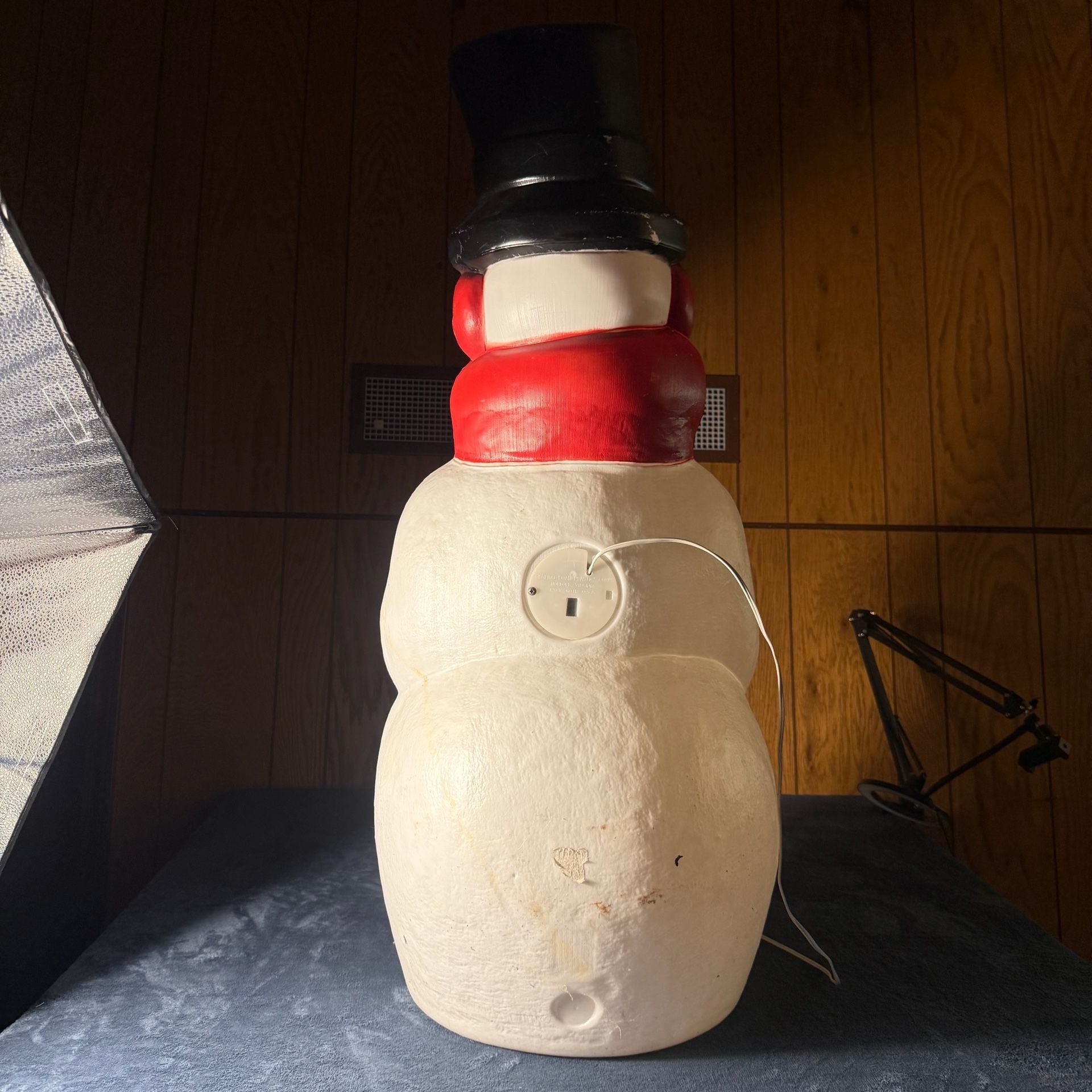 General Foam Plastics Blow Mold Snowman with Broom and Pipe 3