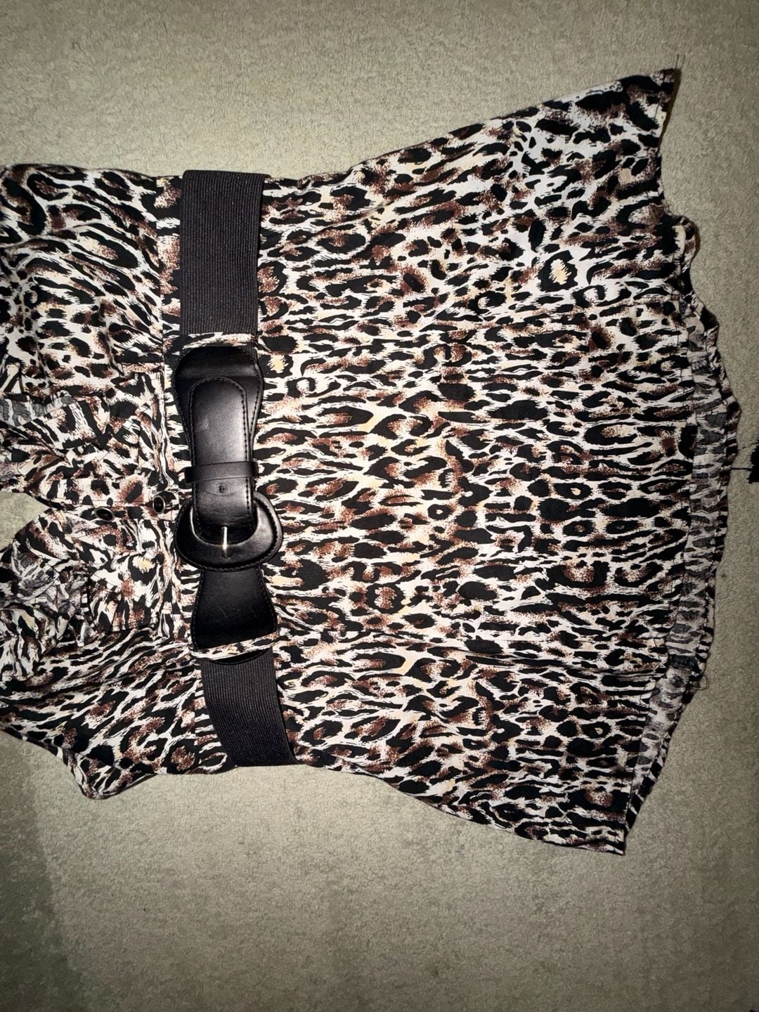 Y2K Leopard Print Halter Top With Belt Animal Print 3