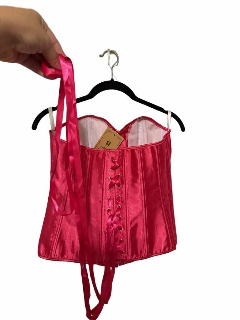 Fashion Costumes Corset Top Size M Pink Satin 5