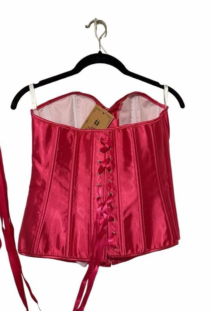 Fashion Costumes Corset Top Size M Pink Satin 4