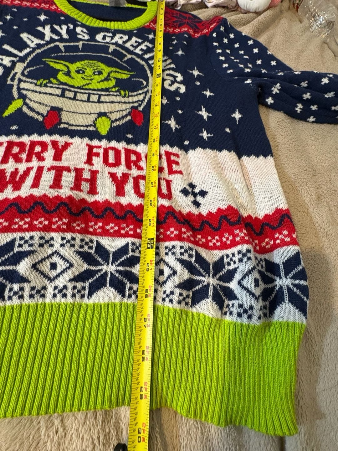 Star Wars Ugly Christmas Sweater Size 2XL Galaxy's Greetings Grogu 6