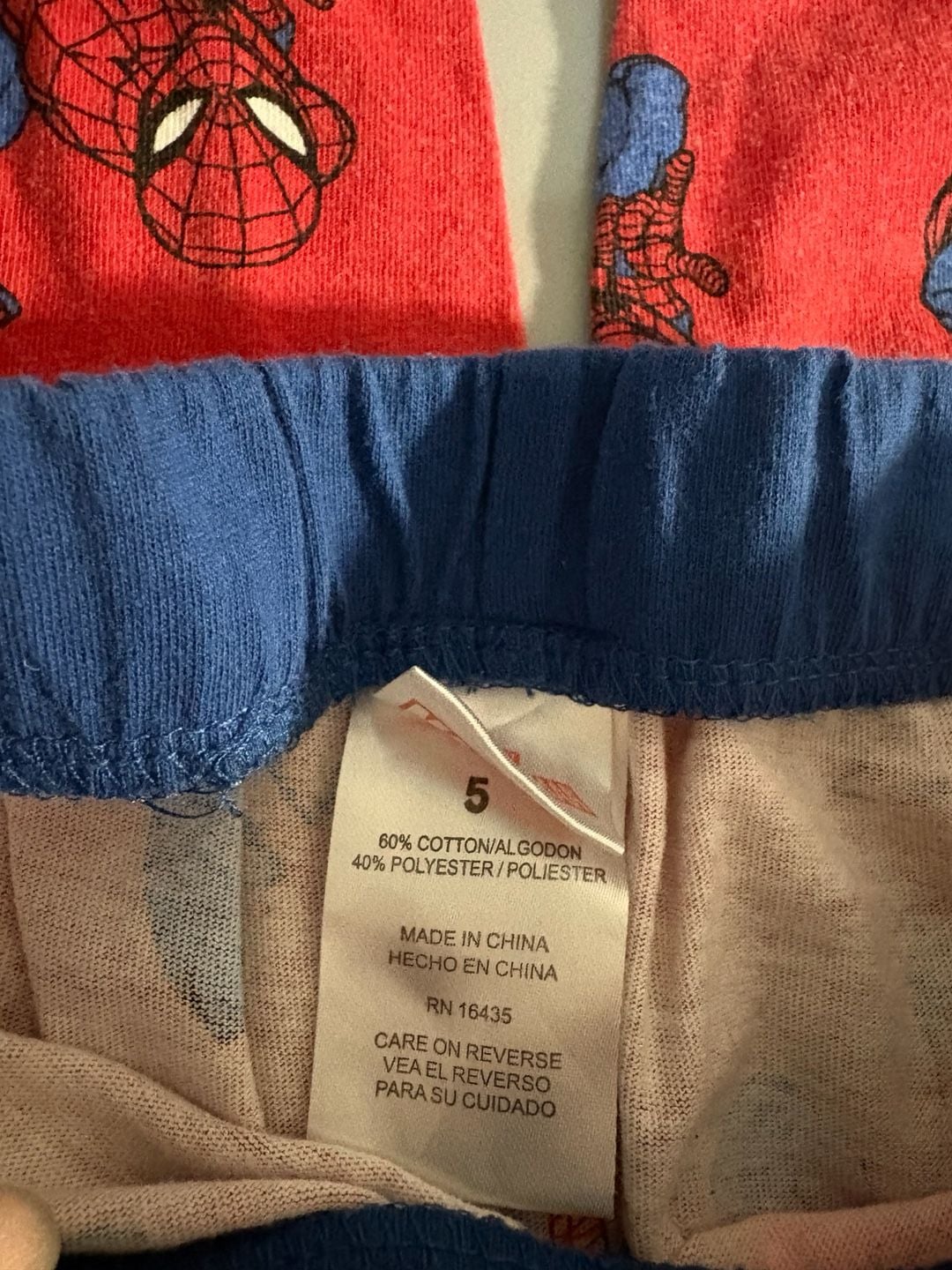 Spider-Man Pajama Pants Size 5 Red Blue 2