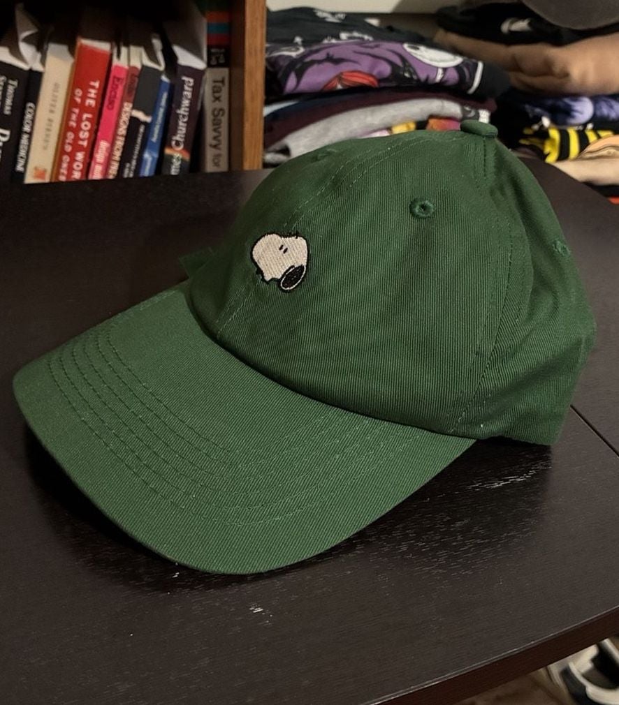 Three Potato Four Peanuts Snoopy Hat Green Baseball Cap 8