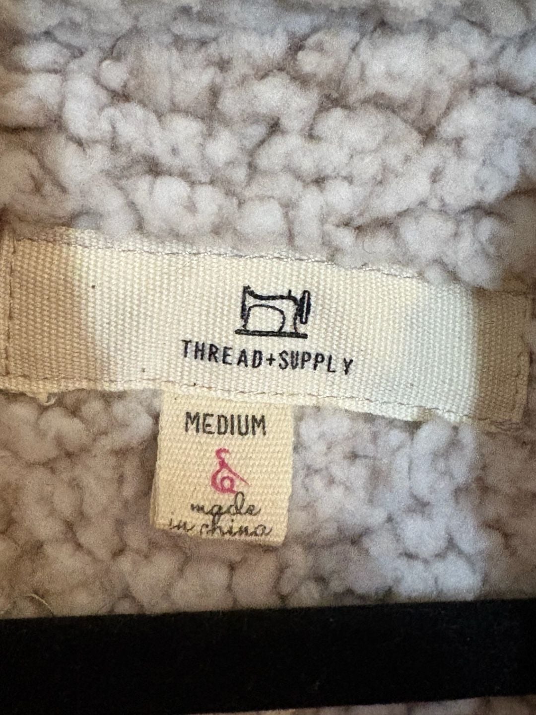 Thread + Supply Sherpa Vest Size Medium Smoke Rose Fleece 3