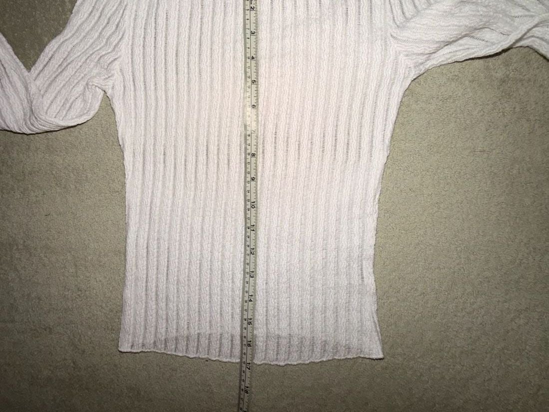 Eclikted Ribbed Long Sleeve Off Shoulder Crop Top XS White 5