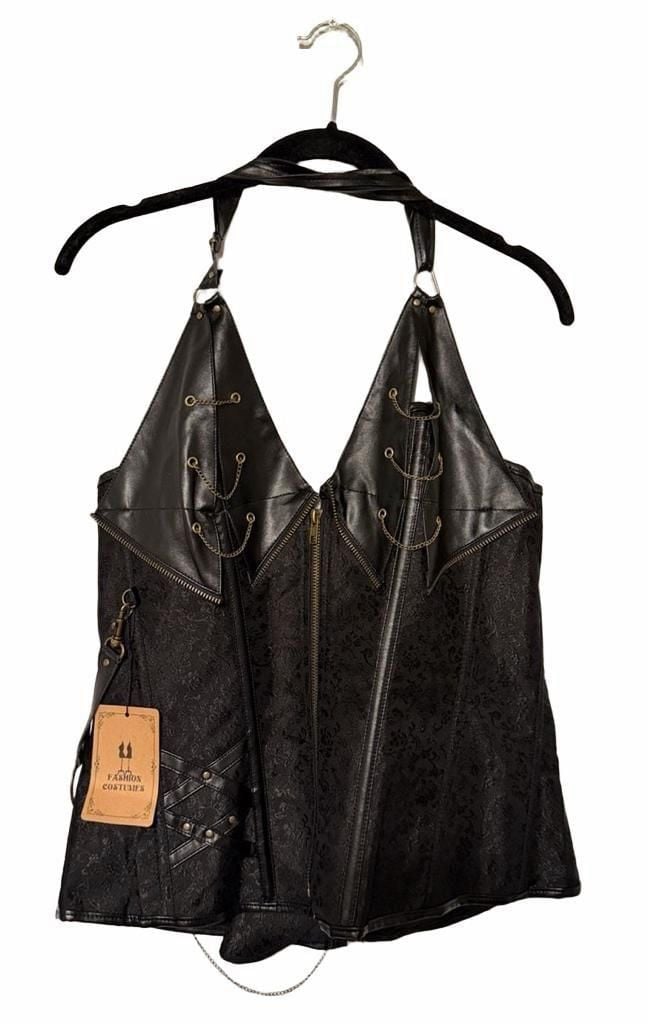Vintage Lace Up Halter Neck Corset Top 3