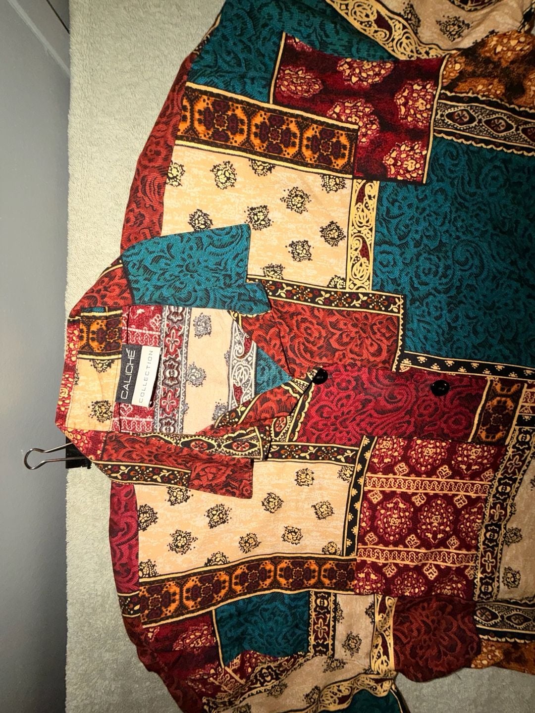 Caliche Collection Women’s Vintage Patchwork Short Sleeve Shirt Retro Boho 3