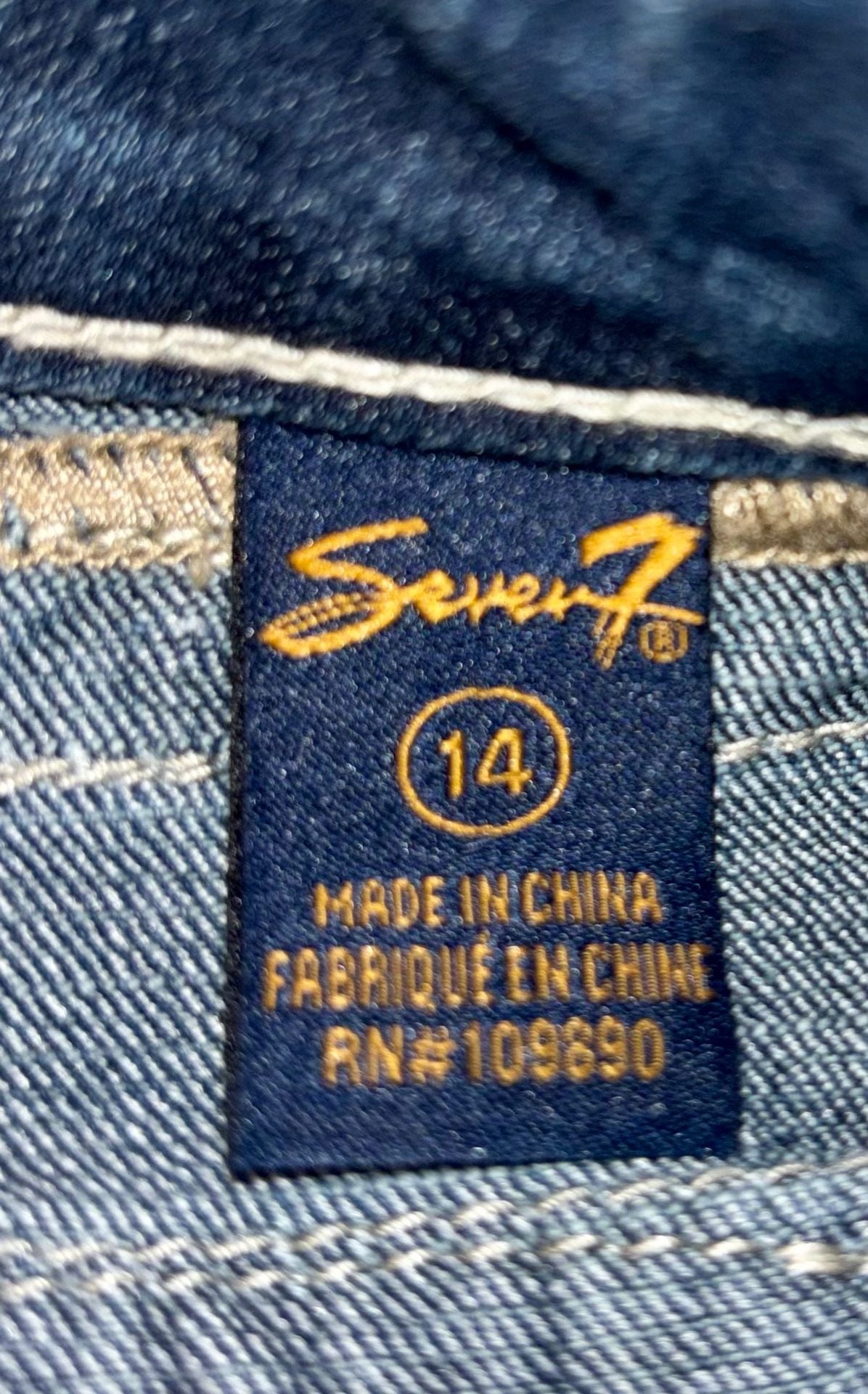 Seven7 Denim Jean Shorts Size 14 Flap Pockets Blue 4