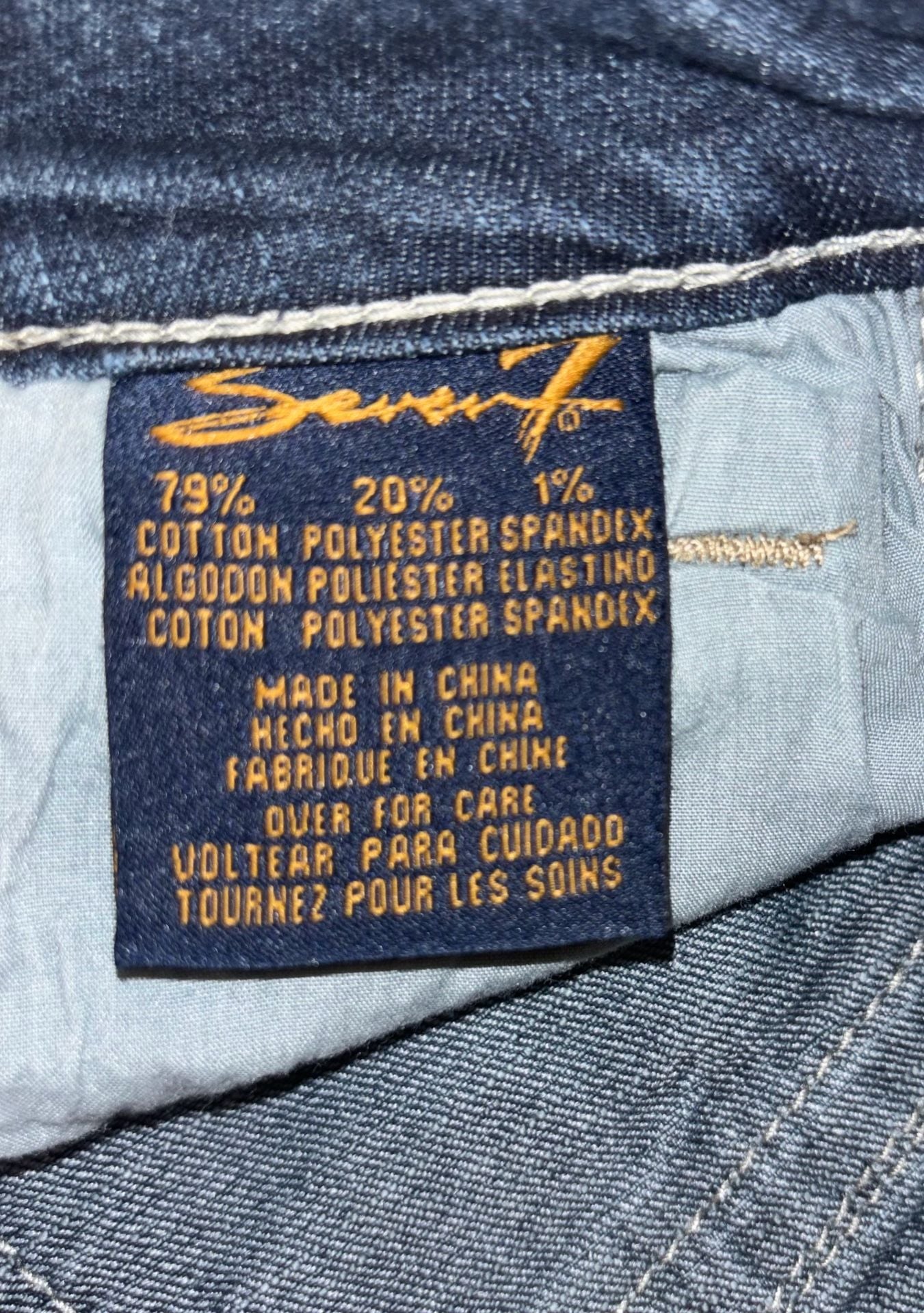 Seven7 Denim Jean Shorts Size 14 Flap Pockets Blue 6