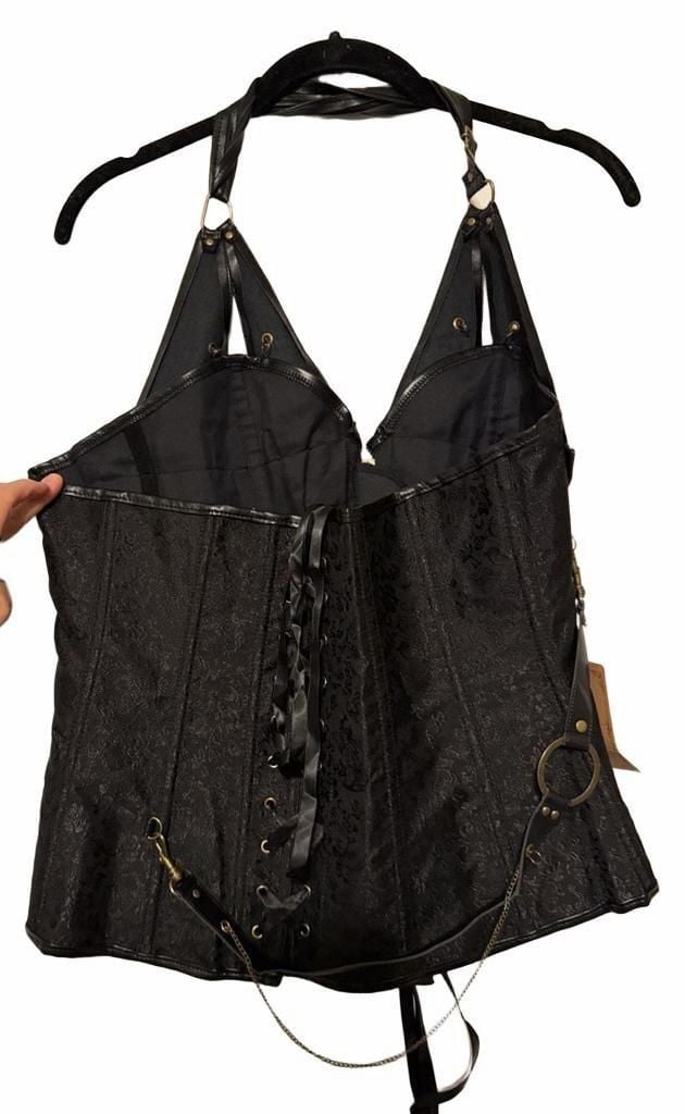 Vintage Lace Up Halter Neck Corset Top 7