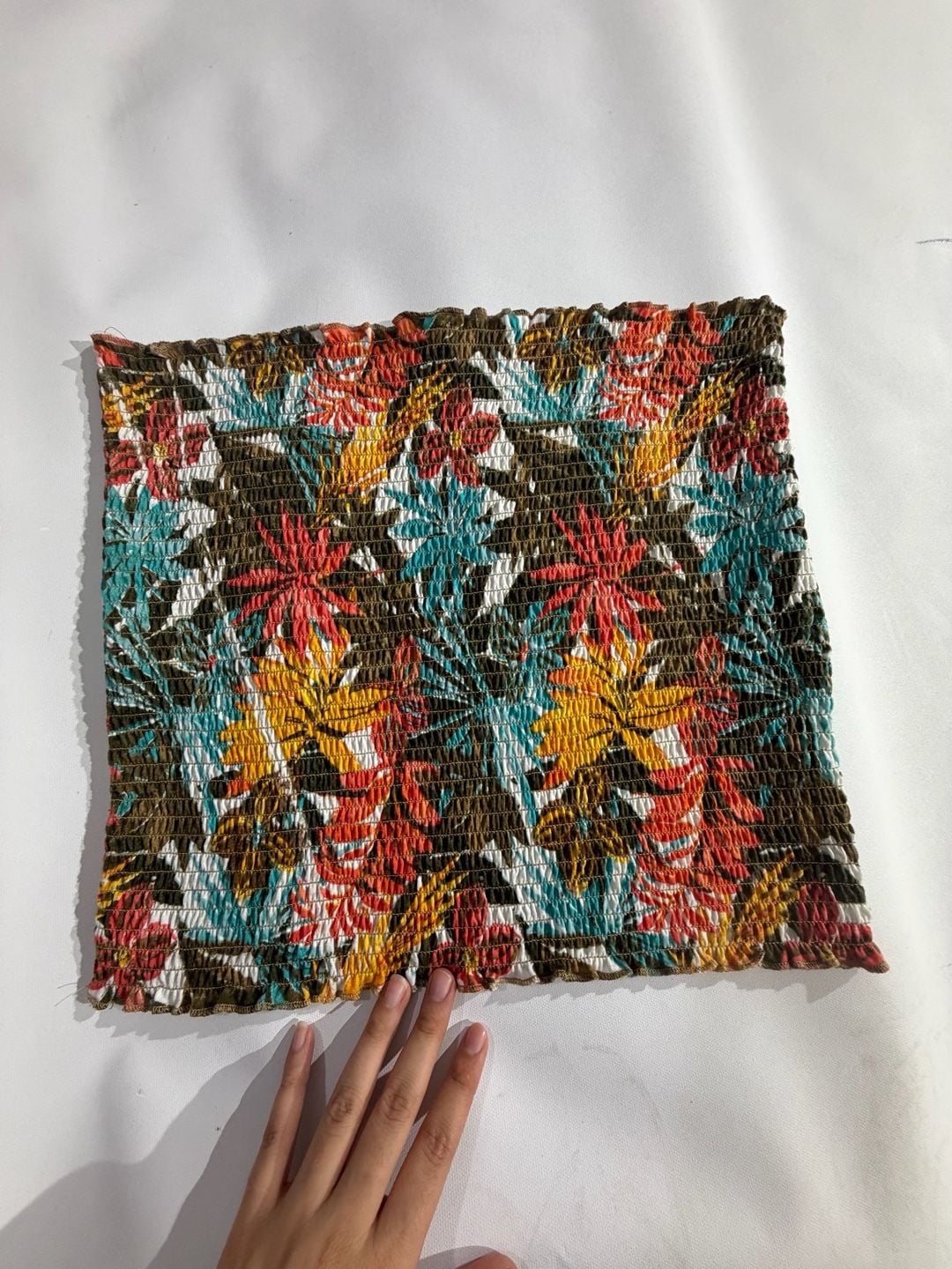 It's Tropical Print Smocked Strapless Tube Top Size 1X 3