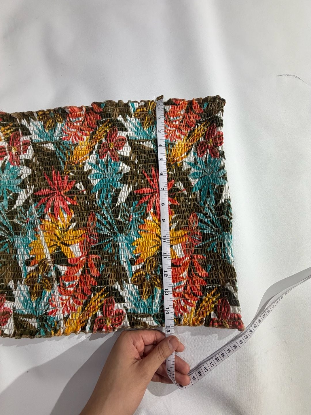 It's Tropical Print Smocked Strapless Tube Top Size 1X 4