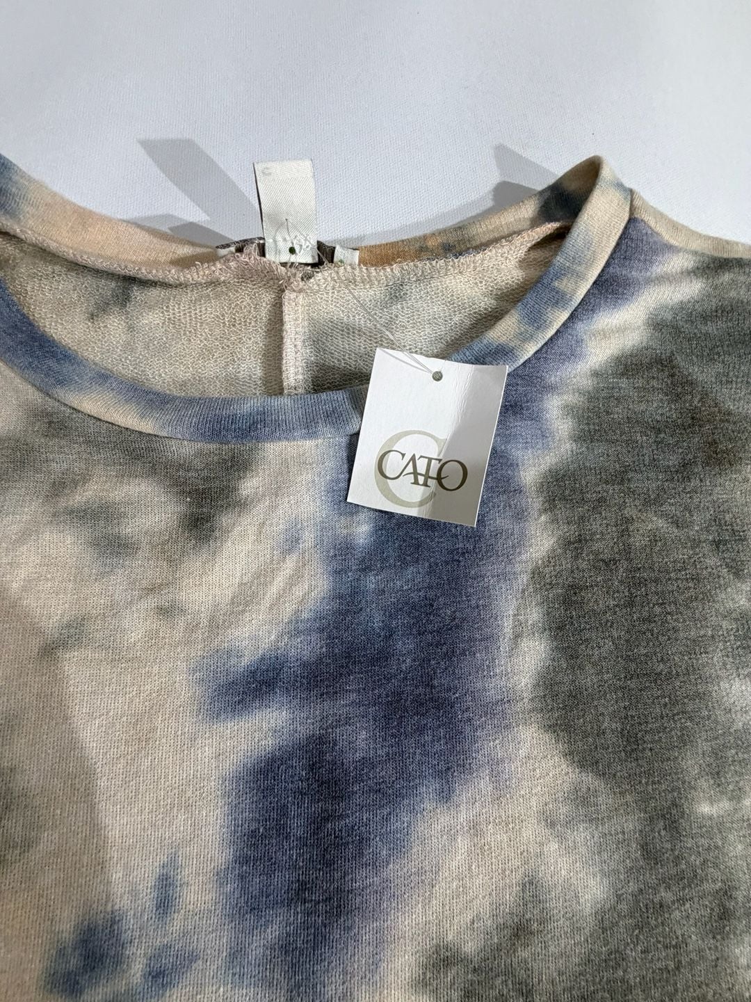 Cato Blue Beige Tie Dye Sleeveless Knit Shift Dress Size XL 3