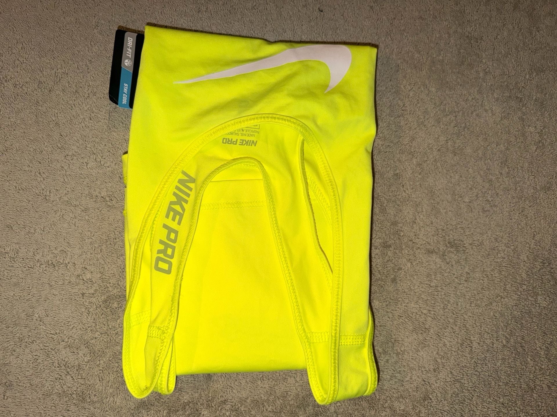 Nike Pro Tank Top Size M Yellow Neon Athletic Dri-Fit New With Tags 8