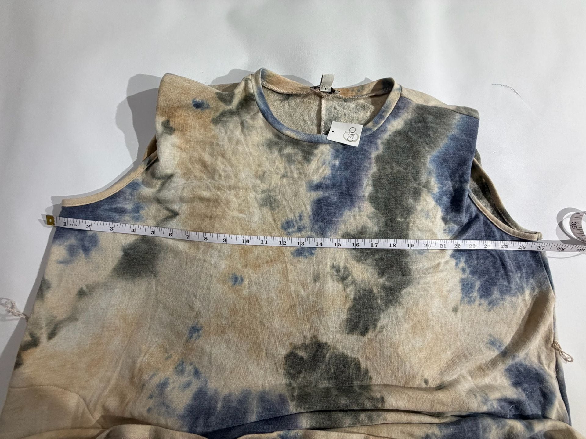 Cato Blue Beige Tie Dye Sleeveless Knit Shift Dress Size XL 6