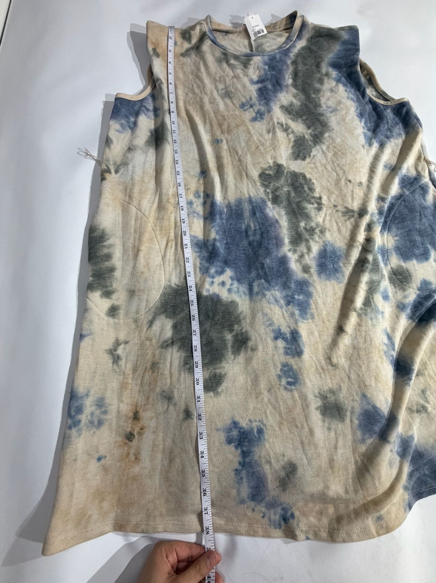 Cato Blue Beige Tie Dye Sleeveless Knit Shift Dress Size XL 7