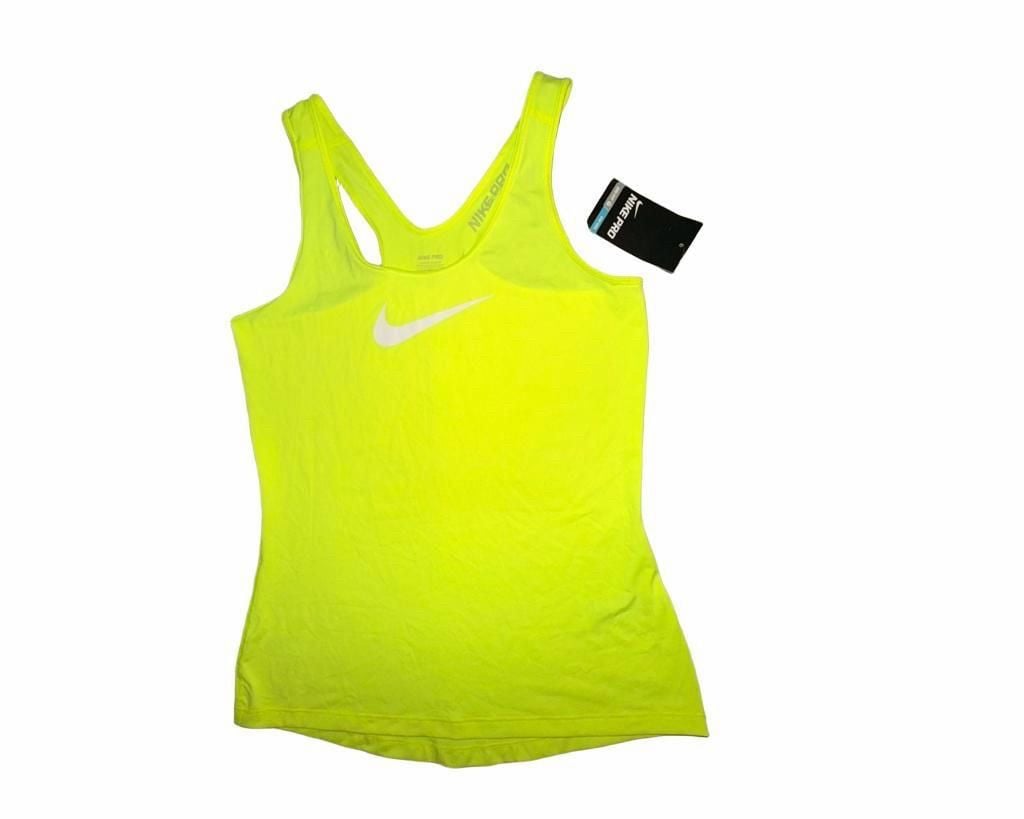 Nike Pro Tank Top Size M Yellow Neon Athletic Dri-Fit New With Tags 2