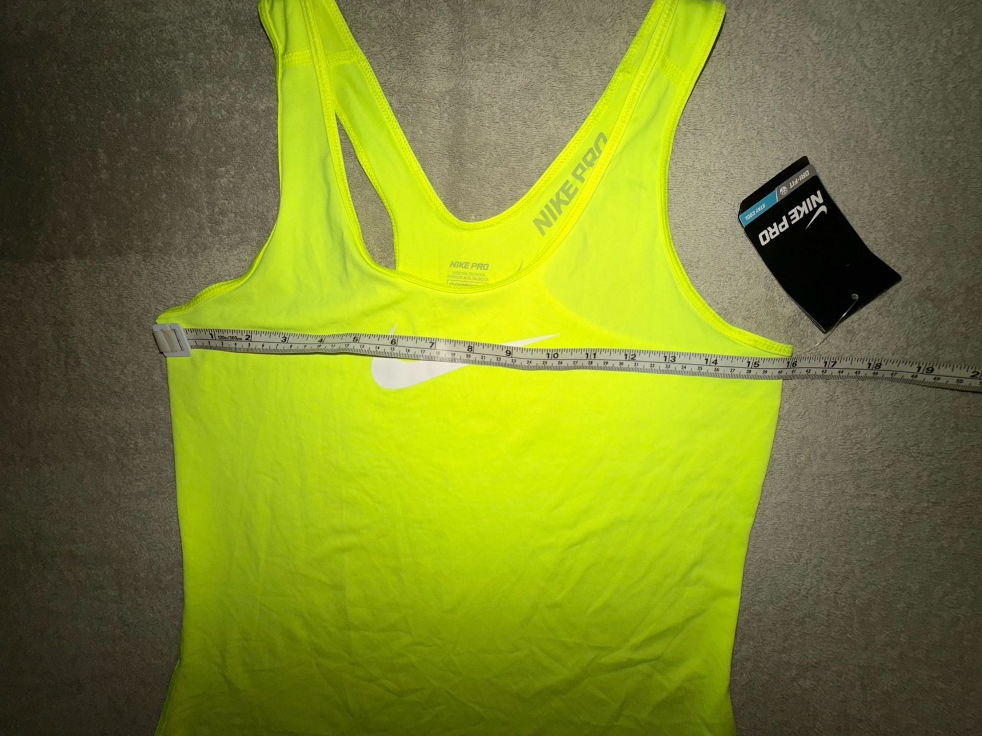 Nike Pro Tank Top Size M Yellow Neon Athletic Dri-Fit New With Tags 4