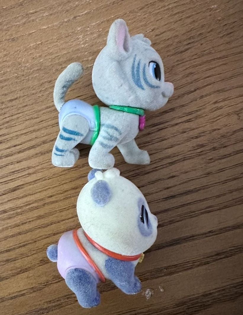 Paloma & Tiger Toy Figures Flocked Animal Set 4