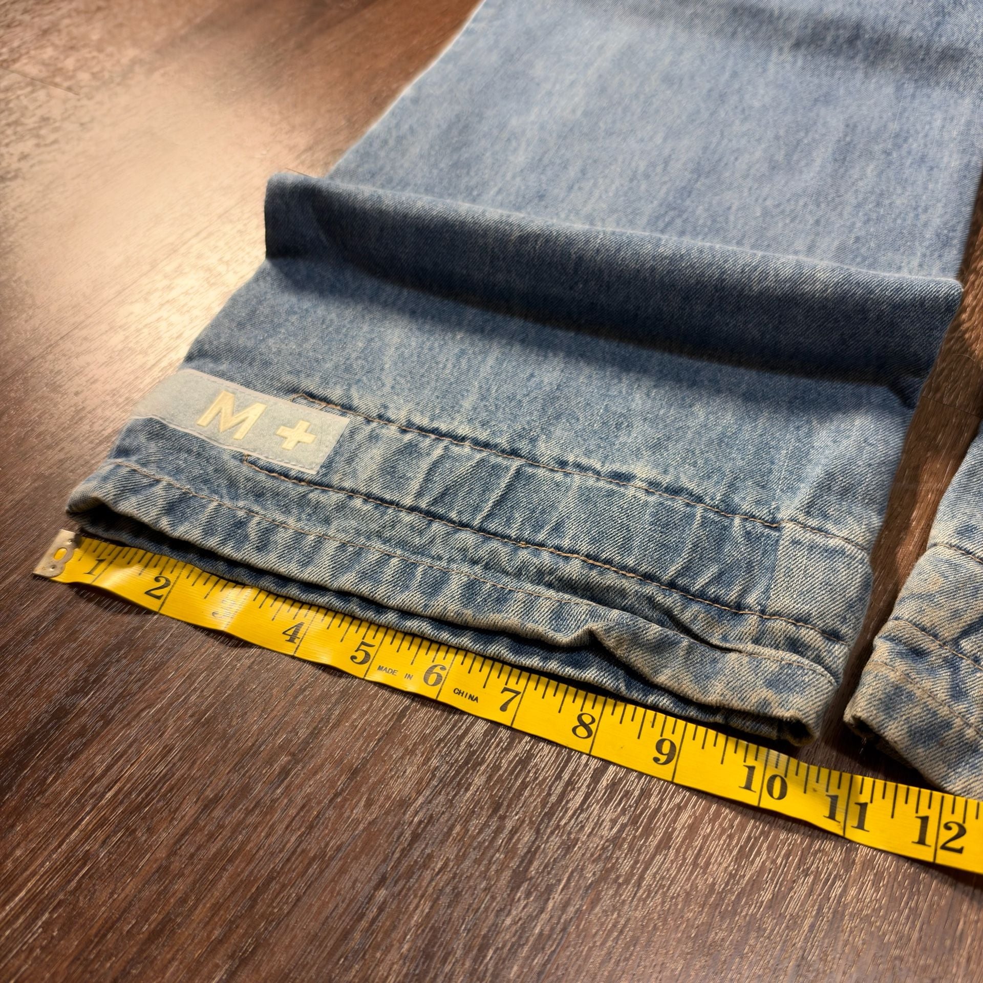Vintage MARITHE FRANCOIS GIRBAUD Shuttle Strap Jeans Blue Baggy Wide Leg 7